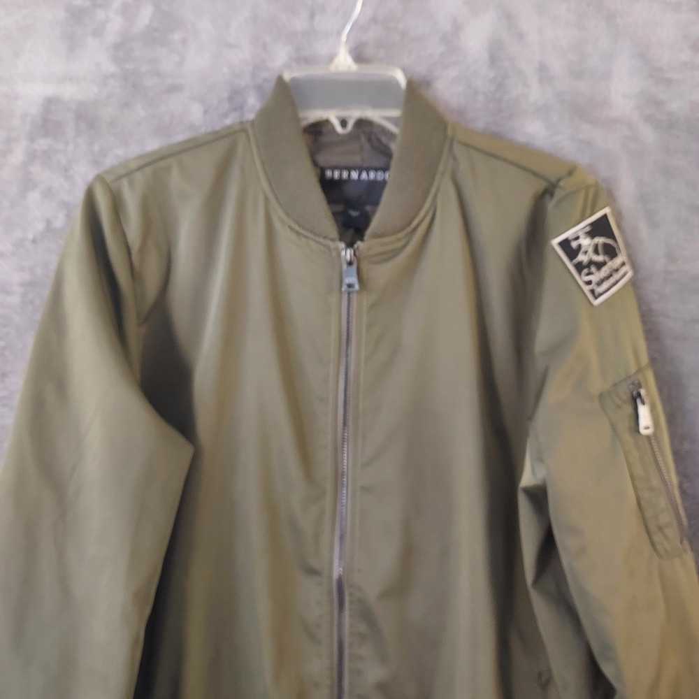 Bernardo Jacket Men's Large Olive‎ Military Green Flight School Bomber Jacket